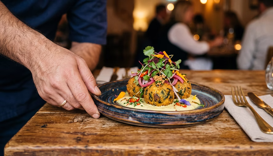 Food that looks fresh and specific performs better than generic menu photos.